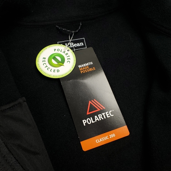 LL Bean Polartec Fleece Vest Jacket Mens Large Black Zip Up Classic 200 NEW - Picture 5 of 9